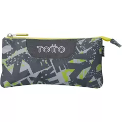 Estuche Escolar TOTTO 3 Compartimentos Resistente Texgrunge