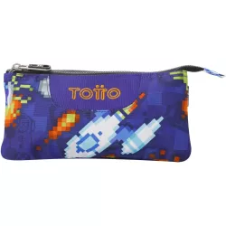 Estuche TOTTO 3 Compartimentos Space Blue 22x11x3.5 cm