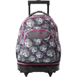 TOTTO Mochila Ruedas Desmontables 26L Porta PC Kitten Rose