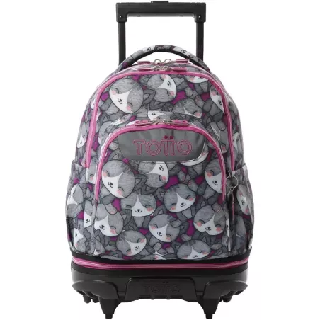 TOTTO Mochila Ruedas Desmontables 26L Porta PC Kitten Rose