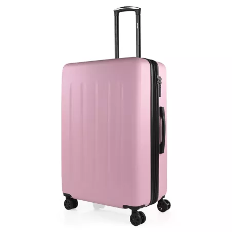 Maleta Grande SKPAT Rosa Pastel 74 cm - Lisboa, Extensible, ABS, Cerradura TSA, Ruedas 360°