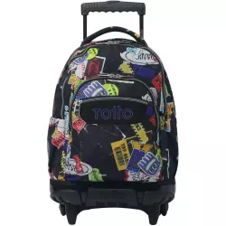 Mochila Ruedas TOTTO Renglones 26L Porta PC 14" Estampado