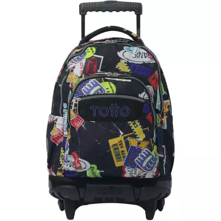 Mochila Ruedas TOTTO Renglones 26L Porta PC 14" Estampado