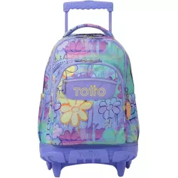Mochila Escolar Ruedas TOTTO Renglones 26L Porta PC 14" Resistente