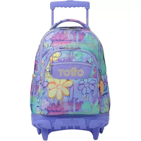 Mochila Escolar Ruedas TOTTO Renglones 26L Porta PC 14" Resistente