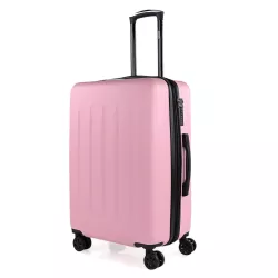 Maleta Mediana SKPAT Rosa Pastel 64 cm - Lisboa, Expandible, ABS, Cerradura TSA, Ruedas 360°