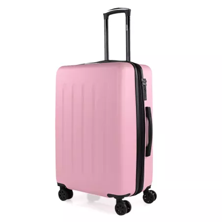 Maleta Mediana SKPAT Rosa Pastel 64 cm - Lisboa, Expandible, ABS, Cerradura TSA, Ruedas 360°