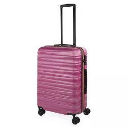 Maleta MEDIANA FUCSIA Jaslen Oporto: Rígida ABS Ultraligera - 4 Ruedas 360º - 63L - Candado TSA