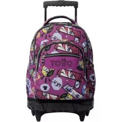 Mochila TOTTO Ruedas KITSUNE 26L PC 14" Botella Escolar