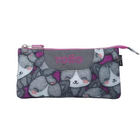 Estuche TOTTO 3 Compartimentos Kitten Rose 22x11x3.5 cm