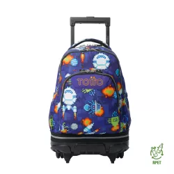 TOTTO Mochila Ruedas Desmontables 26L Porta PC Space Blue