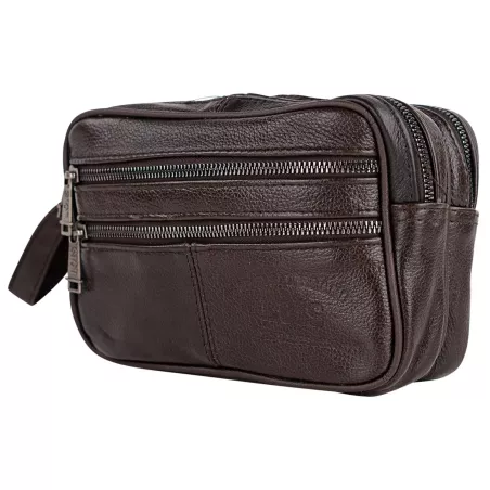 Lois - Bolso de Mano para Hombre en Piel Marrón STEENS - Compacto y Duradero - 21 x 13 x 6,5 cm
