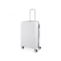 Maleta Mediana Lois Zion 65cm Blanca Rígida ABS, Candado TSA, Ruedas 360°