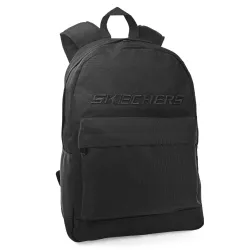Mochila Negra Lisa Skechers – Unisex, Ligera y Funcional, Diseño Minimalista, Poliéster