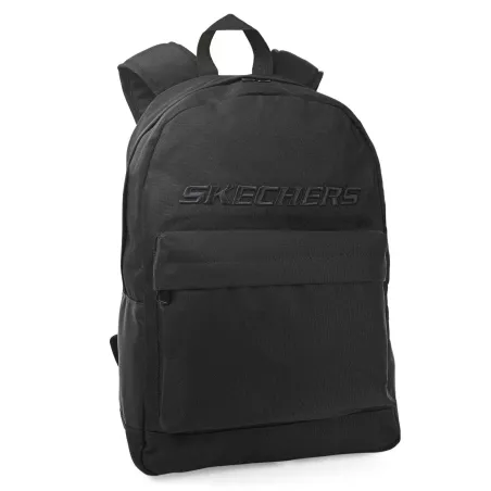 Mochila Negra Lisa Skechers – Unisex, Ligera y Funcional, Diseño Minimalista, Poliéster