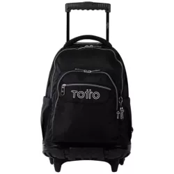 Mochila Ruedas Negra Totto Renglones 26L, Bolsillo PC 14", Resistente