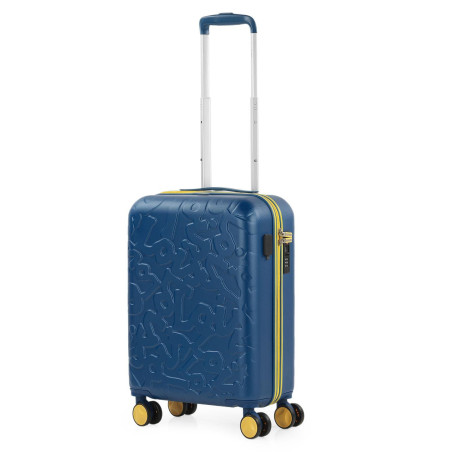 Maleta CABINA Azul LOIS 55x36x20 cm Rígida 35L 4 RUEDAS dobles 360 Troquelada Zion