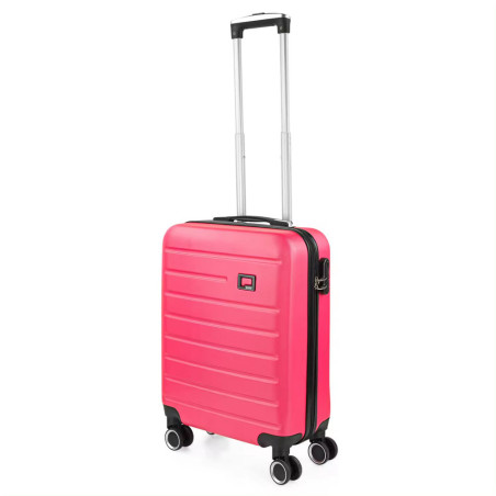 Maleta cabina 55x40x20 cm fucsia rígida 4 ruedas dobles 360 lisa SKPAT modelo Nantes