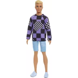 Muñeco Ken Fashionista Barbie Sudadera Corazones Cuadros +3 Años Multicolor