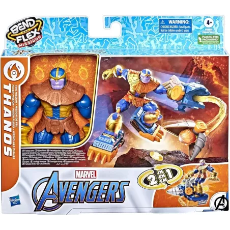 Hasbro Marvel Avengers Thanos Bendable Toy 15cm for Kids Ages 4+ Multicolor