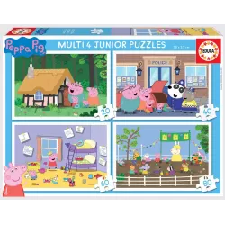 Set 4 Puzzles Progresivos Peppa Pig Educa 20-80 Piezas +4 Años 28x20 cm