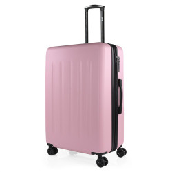 Maleta Grande SKPAT Rosa Pastel 74 cm - Lisboa, Extensible, ABS, Cerradura TSA, Ruedas 360°