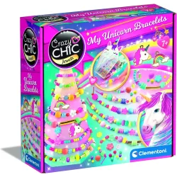 Pulseras Unicornio Crazy Chic Clementoni, Kit Creativo Niñas 7-9 Años, Multicolor