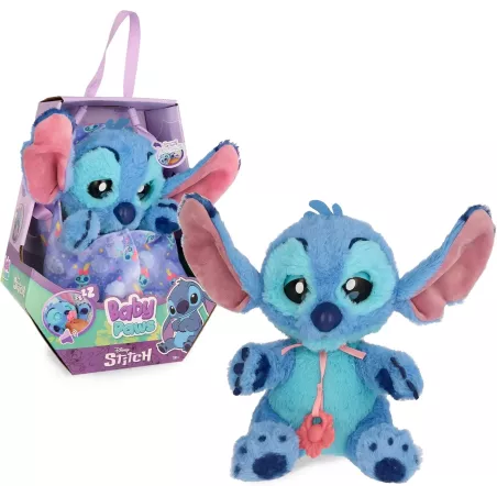 Peluche Interactivo BABY PAWS Stitch con Sonidos y Bolsa, Regalo Niños 3+ Años