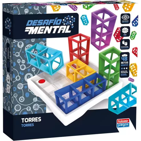 Juego 3D Torres de Desafío Mental Falomir para Niños 6+ Lógica y Habilidad