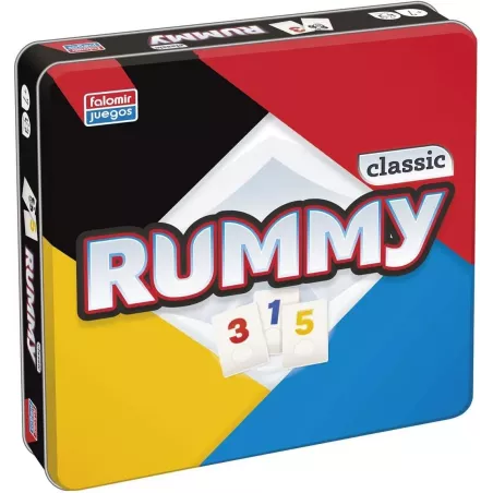 Rummy Classic Falomir en Caja de Lata Multicolor - Juego de Mesa 31062