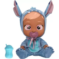 Muñeco Bebés Llorones Disney Stitch con Pijama Azul, Llora de Verdad 18+ Meses