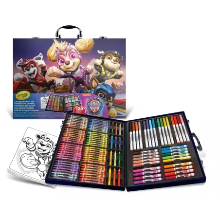 Maletín Crayola La Patrulla Canina 128 Piezas: Rotuladores, Lápices y Ceras