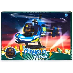 Pinypon Action Helicóptero Policía con Muñeco y Accesorios para Niños +4 Años