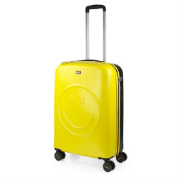 Maleta MEDIANA SMILEY Originals Amarillo 60L - Rígida 4 RUEDAS 360 - CANDADO TSA - 2 Años GARANTÍA