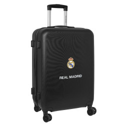 MALETA Grande Ruedas REAL MADRID CF 24" 2ª EQUIP 23/24 - Negra Ligera con Ruedas y Candado TSA