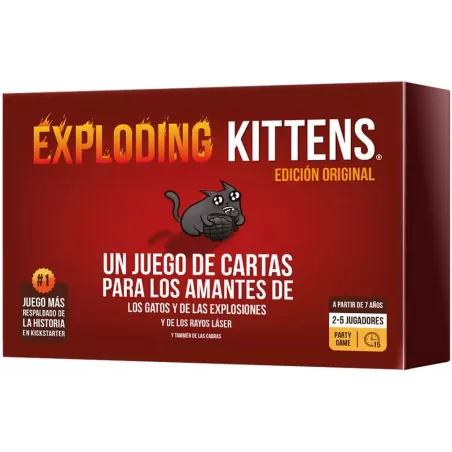 Exploding Kittens Juego de Cartas para Gatos y Explosiones 7+ Años 2-5 Jugadores