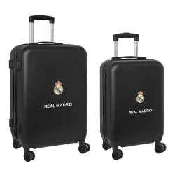 Juego de Maletas Real Madrid Negro 2026 Cabina 20" y Mediana 24"