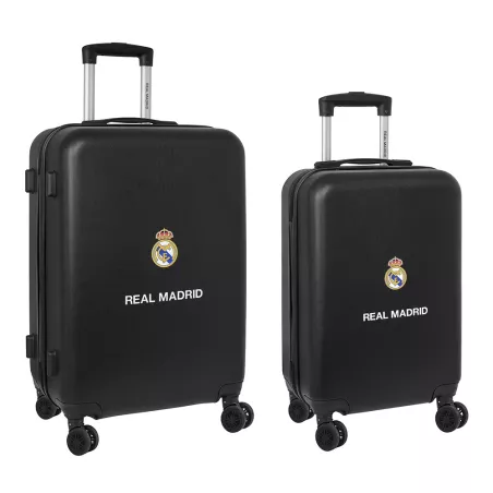 Juego de Maletas Real Madrid Negro 2026 Cabina 20" y Mediana 24"
