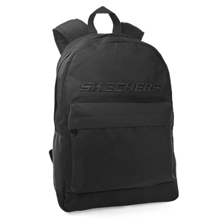 Mochila Negra Lisa Skechers – Unisex, Ligera y Funcional, Diseño Minimalista, Poliéster