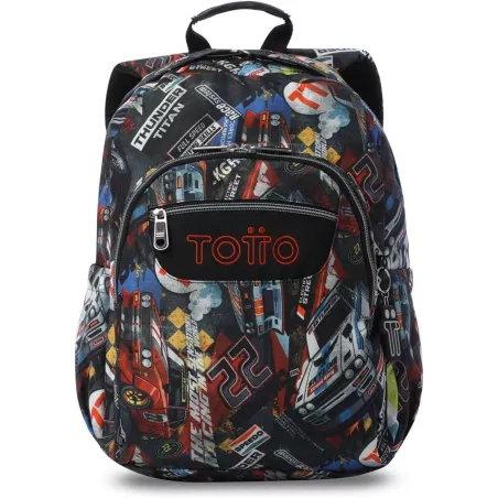 Mochila Adaptable a Carro Totto Acuareles Rally Red - Escolar Primaria