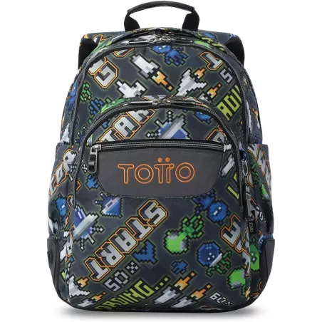 Mochila Escolar Totto Rayol Adventur - Doble Compartimento Refuerzos Engomados