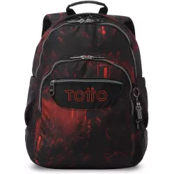 Mochila Escolar Totto Rayol Bosque Digital - Doble Compartimento Refuerzos Engomados