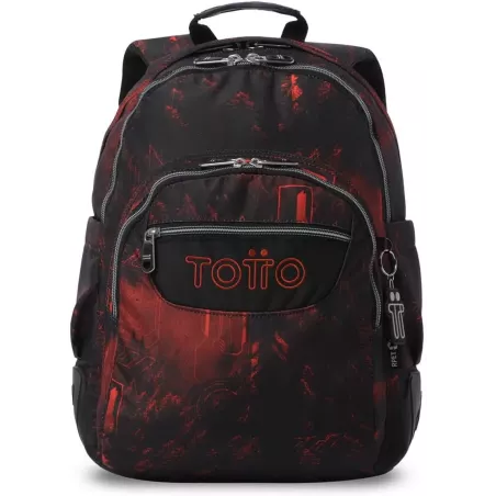 Mochila Escolar Totto Rayol Bosque Digital - Doble Compartimento Refuerzos Engomados