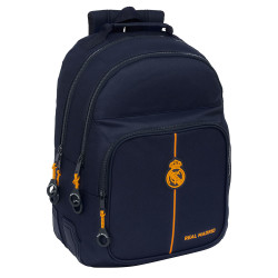 Mochila REAL MADRID Azul Marino 24/25 – Escolar Infantil Adaptable a Carro, 32x15x42 cm, 20L, Safta