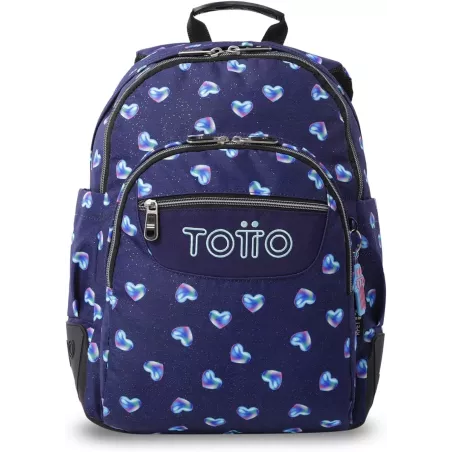 Mochila Escolar Totto Rayol Glitter Nacary - Doble Compartimento Refuerzos Niña