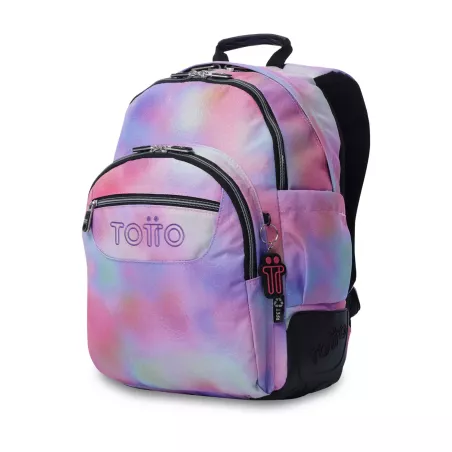 Mochila Escolar Totto Rayol Glitter Bloom - Doble Compartimento Refuerzos Niña
