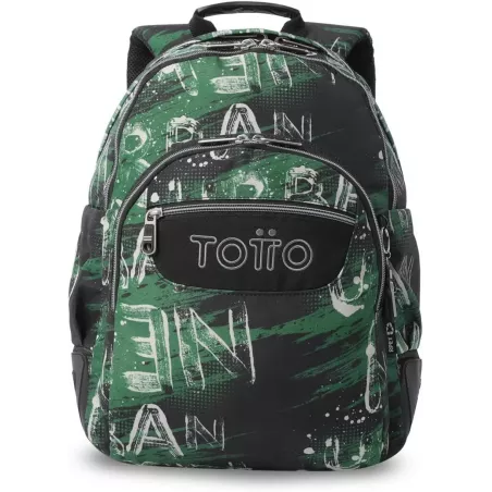 Mochila Escolar Totto Rayol Grounge - Doble Compartimento Refuerzos Engomados