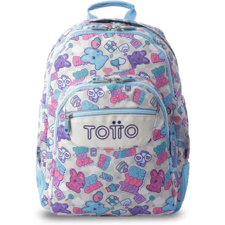 Mochila Escolar Totto Rayol Gommis - Doble Compartimento Refuerzos Engomados