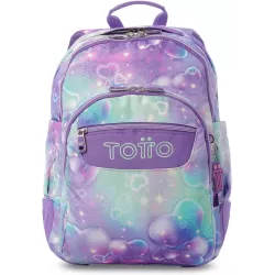 Mochila Escolar Totto Rayol Korina - Doble Compartimento Refuerzos Engomados