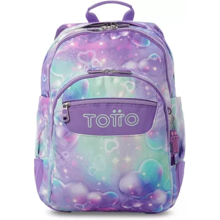 Mochila Escolar Totto Rayol Korina - Doble Compartimento Refuerzos Engomados